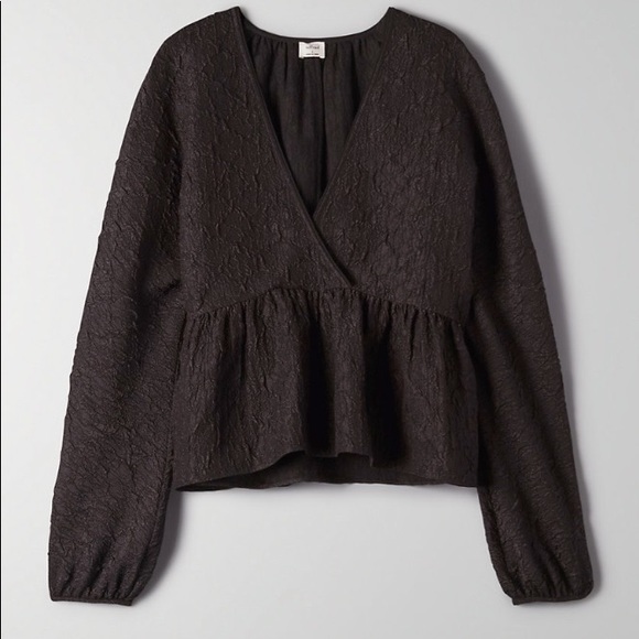 Aritzia Tops - Aritzia Wilfred Jacquard Peplum Blouse